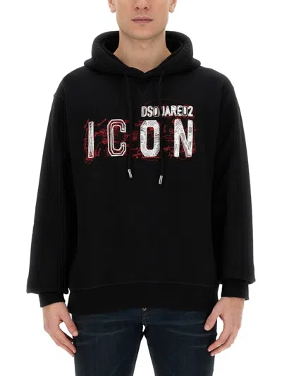 DSQUARED2 ICON" SCRIBBLE COOL FIT SWEATSHIRT