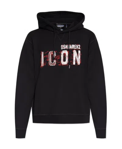 DSQUARED2 DSQUARED2 ICON PRINTED DRAWSTRING HOODIE