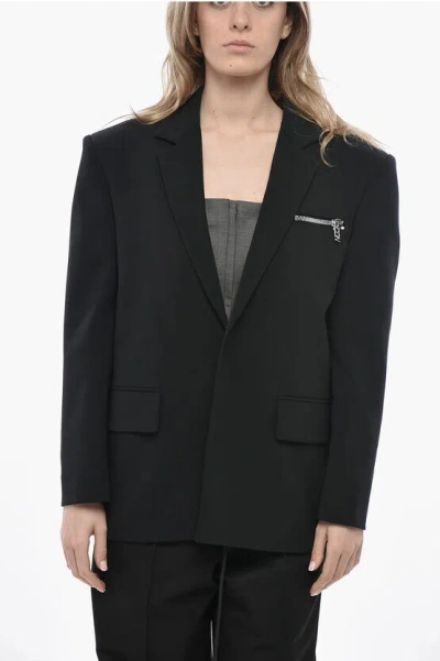 Dsquared2 Icon Single-breasted Jacket With Flap Pockets In Black