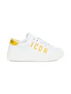 Dsquared2 Sneakers Basse In Pelle Con Logo Icon In White