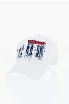 Dsquared2 Icon Solid Color Cap With Printed Logo In White