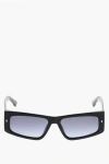 Dsquared2 Icon Solid Color Cat-eye Sunglasses With Contrasting Logo In Black