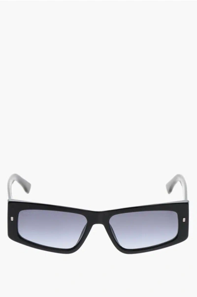 Dsquared2 Icon Solid Color Cat-eye Sunglasses With Contrasting Logo In Black