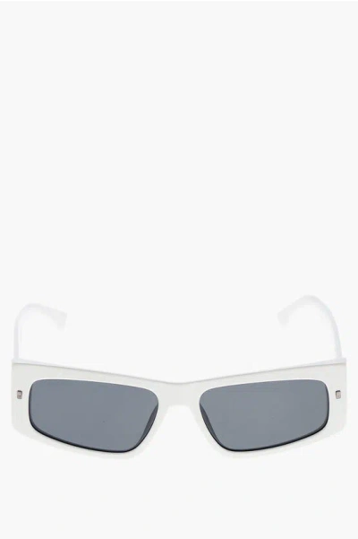 Dsquared2 Icon Solid Color Cat-eye Sunglasses With Contrasting Logo In White