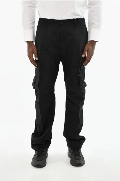 Dsquared2 Icon Solid Color Cotton Cargo Pants In White
