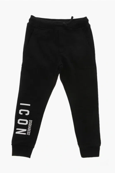 Dsquared2 Icon Solid Color Joggers In Black