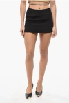 Dsquared2 Icon Solid Color Mini Skirt With Leather Detail In Black