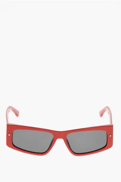 Dsquared2 Icon Solid Color Sunglasses With Contrasting Logo In Red