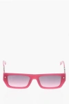 Dsquared2 Icon Solid Color Sunglasses With Rectangular Frame In Pink