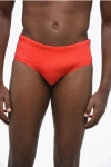 Dsquared2 Icon Solid Color Swim Brief With Contrasting Print In Orange