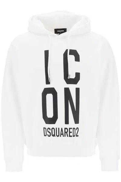 DSQUARED2 ICON SQUARED COOL FIT HOODIE WITH LOGO PRINT