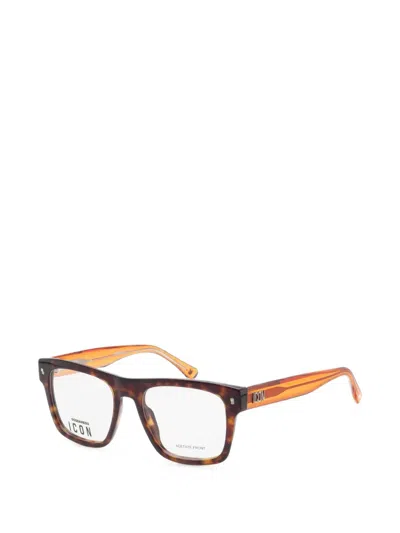 Dsquared2 Icon Square-frame Glasses In Orange