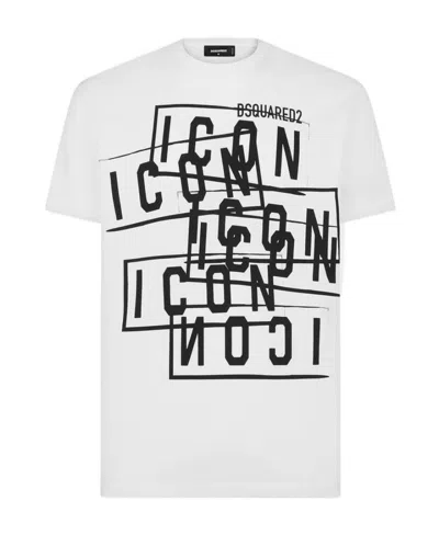 Dsquared2 Icon Stamps Cotton T-shirt In White