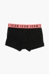 Dsquared2 Icon Stretch Cotton Boxer With Contrasting Elastic Band In Black
