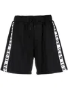 Dsquared2 Black Icon-stripe Drawstring Shorts In Black