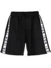 Dsquared2 Black Icon-stripe Drawstring Shorts In Black