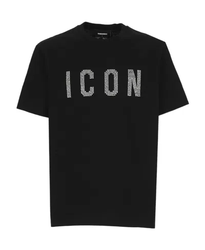 Dsquared2 Icon Studded T-shirt In Black