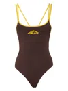 Dsquared2 Iconic Swimsuit With Double Spaghetti Straps In Brown