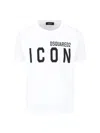 Dsquared2 White Crewneck T-shirt With Maxi Logo Print On The Front
