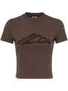 Dsquared2 Logo Patch Cropped T-shirt In 褐色