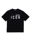 Dsquared2 Kids' Icon Print Cotton Jersey T-shirt In Black