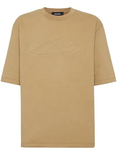 Dsquared2 Dsquared Icon New Generation Loose Fit Embossed T-shirt In Brown