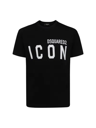 Dsquared2 Icon Print T-shirt In White/black