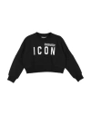 Dsquared2 Icon Toddler Girl Sweatshirt Black Size 4 Cotton, Elastane In Black