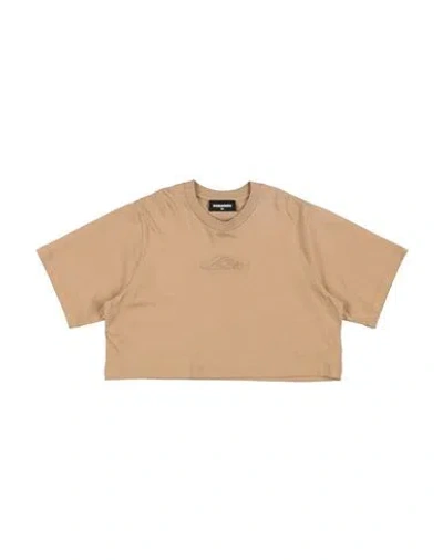 Dsquared2 Babies'  Icon Toddler Girl T-shirt Camel Size 6 Cotton In Nude