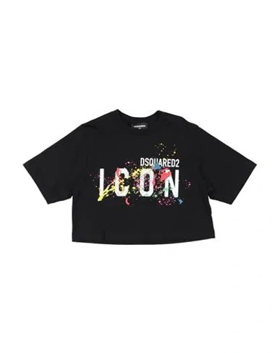Dsquared2 Babies'  Icon Toddler Girl T-shirt Black Size 6 Cotton