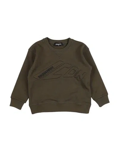 Dsquared2 Babies'  Icon Toddler Sweatshirt Military Green Size 6 Cotton In Brown