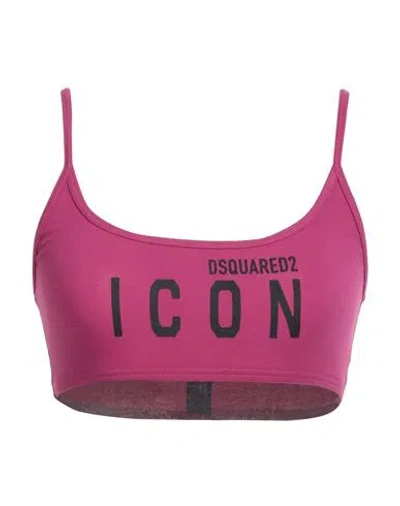 Dsquared2 Icon Underwear Woman Top Mauve Size Xl Cotton, Elastane In Purple