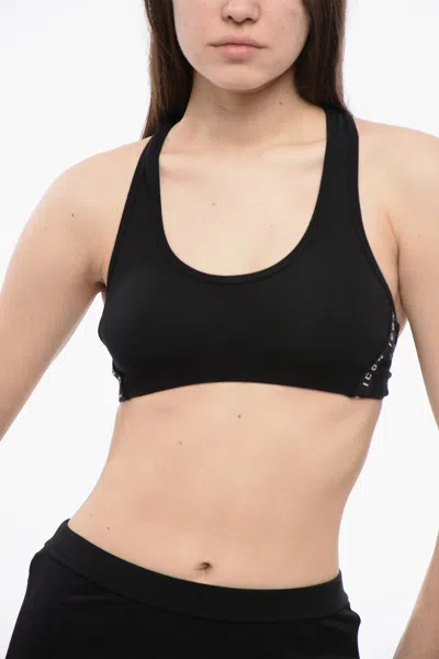 Dsquared2 Icon Wire-free Sports Bra In Black