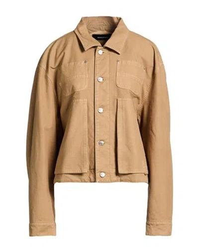 Dsquared2 Icon Woman Jacket Khaki Size 8 Cotton In Nude
