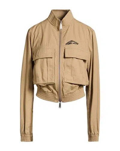 Dsquared2 Icon Woman Jacket Sand Size 6 Cotton In Brown