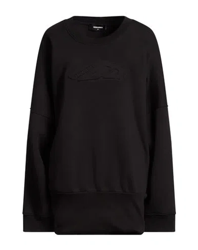 Dsquared2 Icon Woman Mini Dress Black Size L Cotton, Polyester