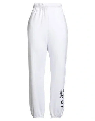 Dsquared2 Icon Woman Pants White Size L Cotton