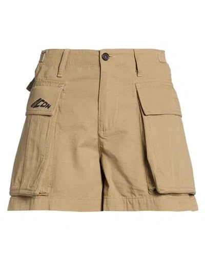 Dsquared2 Icon Woman Shorts & Bermuda Shorts Khaki Size 6 Cotton In Sand