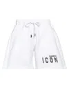 Dsquared2 Icon Woman Shorts & Bermuda Shorts White Size Xs Cotton, Elastane