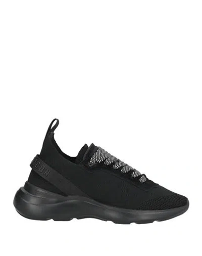 Dsquared2 Icon Woman Sneakers Black Size 8.5 Textile Fibers