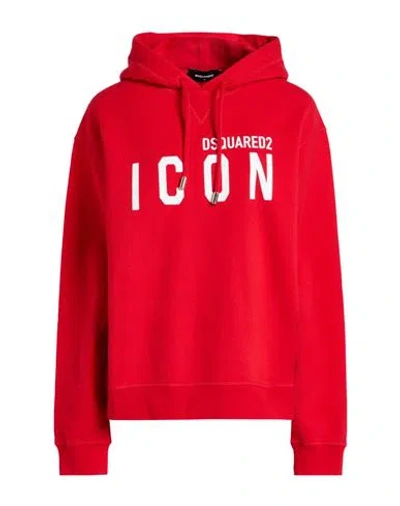 Dsquared2 Icon Woman Sweatshirt Brick Size M Cotton, Elastane In Red