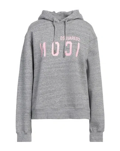 Dsquared2 Icon Woman Sweatshirt Grey Size M Cotton, Elastane