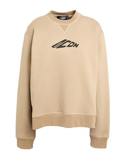 Dsquared2 Icon Woman Sweatshirt Khaki Size Xs Cotton, Polyester In Brown