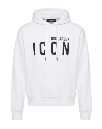 Dsquared2 White Graphic Hood Sweatshirt In Black