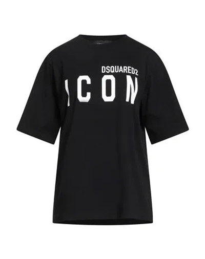 Dsquared2 Icon Woman T-shirt Black Size L Cotton