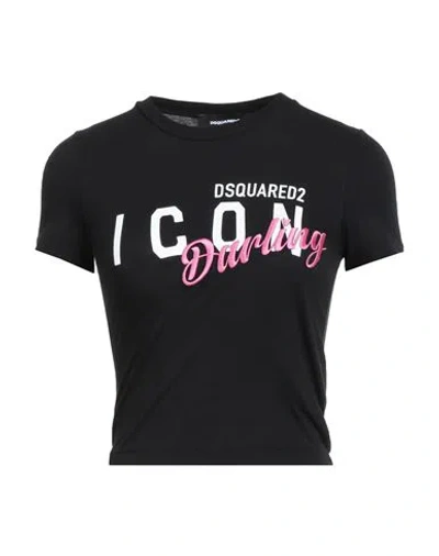 Dsquared2 Icon Woman T-shirt Black Size M Cotton