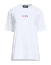 Dsquared2 Icon Woman T-shirt Ivory Size M Cotton In Brown