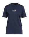 Dsquared2 Icon Woman T-shirt Navy Size S Cotton In Blue