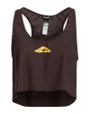 Dsquared2 Icon Woman Tank Top Dark Brown Size L Polyamide, Elastane In Burgundy