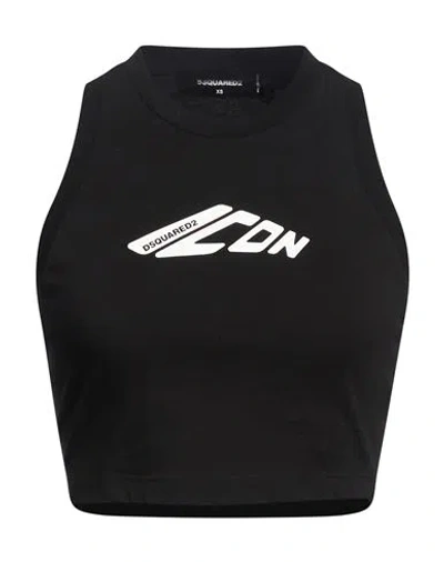 Dsquared2 Icon Woman Top Black Size Xxs Cotton
